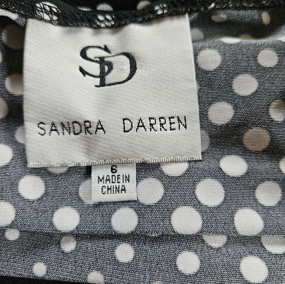 Sandra Darren Black and White Asymmetrical Dress - Picture 6 of 7